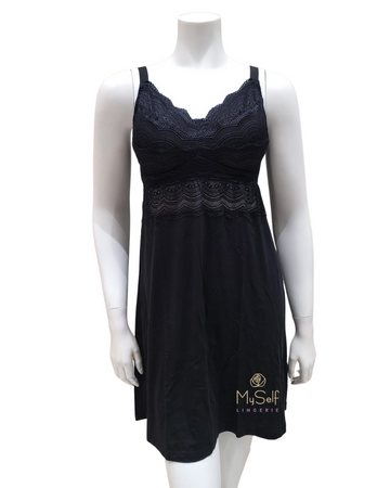 Cosabella CEYSW2602 Black Ceylon Curvy Modal Chemise myselflingerie.com